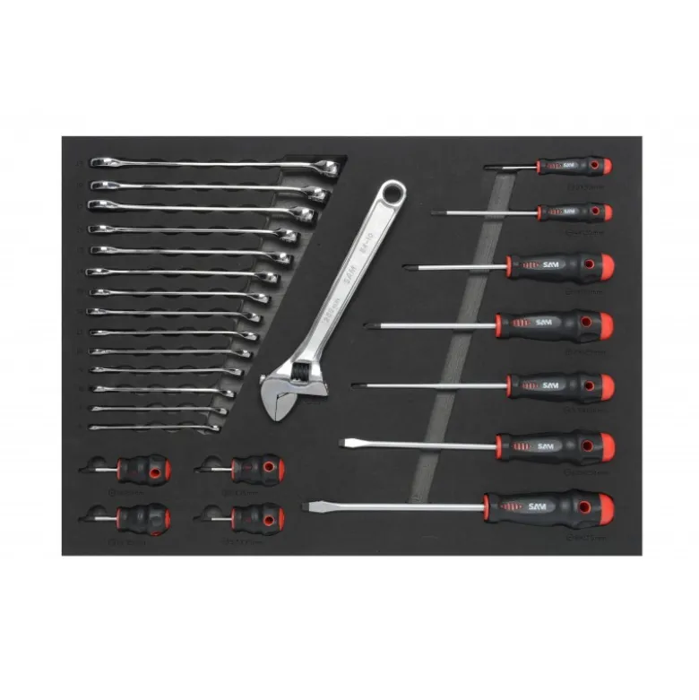Servante 41 6 tiroirs + composition mousse de 200 outils SAM | 416-200MZ
