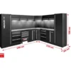 Système d’armoire d’atelier, forme en L, 3400 x 2720 mm, variante 2 - KSTools | 866.6225