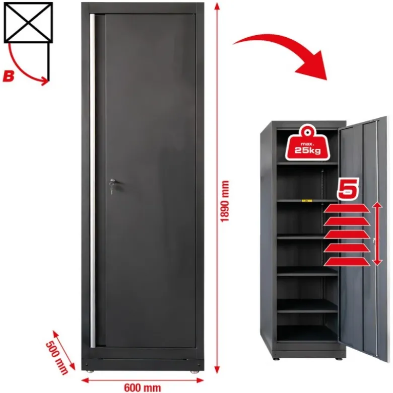 Système d’armoires d’atelier, armoire haute avec passage de câbles à gauche - KSTools | 866.6060
