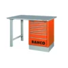 Établi avec plan de travail en acier inoxydable à usage intensif, tiroirs latéraux et 2 pieds - Bahco | 1495K6CBKWB18TS
