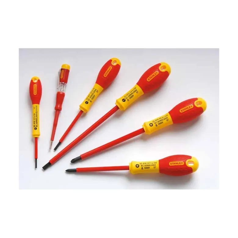 TOURNEVIS ISOLES 1000V ELEC + POZI + TESTEUR - JEU DE 6PCS FATMAX - STANLEY FRANCE | 0-65-443