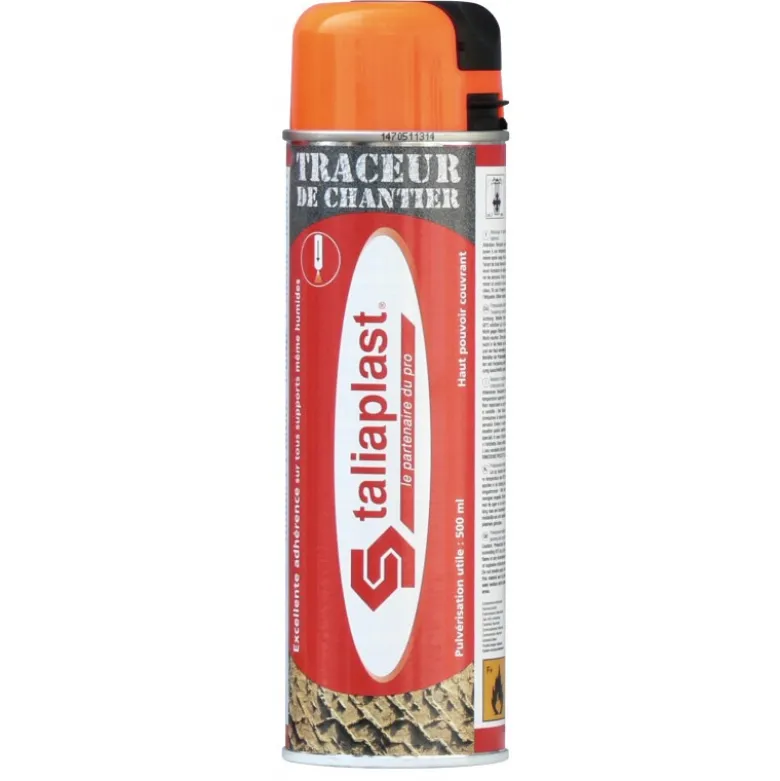 TRACEUR DE CHANTIER 500ML ORANGE FLUO TALIAPLAST | 521005