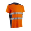 T-shirt manches courtes - NEKKI - 55% CO/45% PES UPF 35+ 150g/m2 - Orange HV/Marine - COVERGUARD | 5NEK170