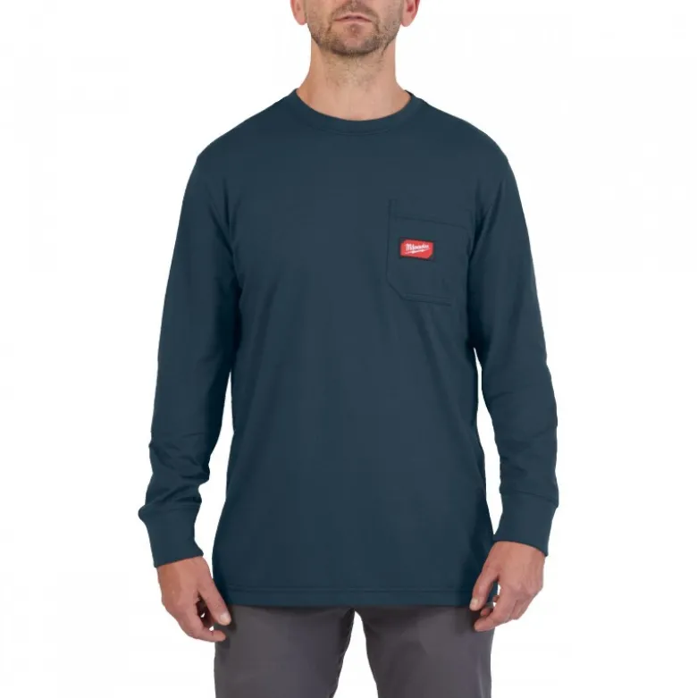 T-SHIRT TRAVAIL MANCHES-LONGUES BLEU MILWAUKEE | 4932493043