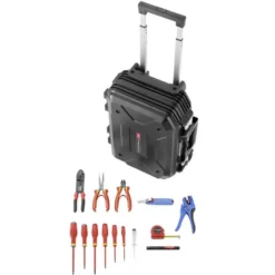 Valise de maintenance à roulettes + sélection électricien de 14 pcs - FACOM FRANCE | BV.R30CM2PB