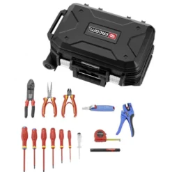 Valise de maintenance à roulettes + sélection électricien de 14 pcs - FACOM FRANCE | BV.R30CM2PB