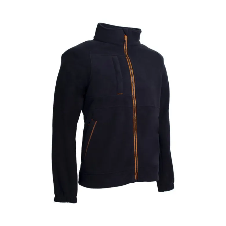 Veste - KOALA - Polaire 100% PES recyclé - 350g/m2 - Noir/Citrouille - COVERGUARD | 5KOA310