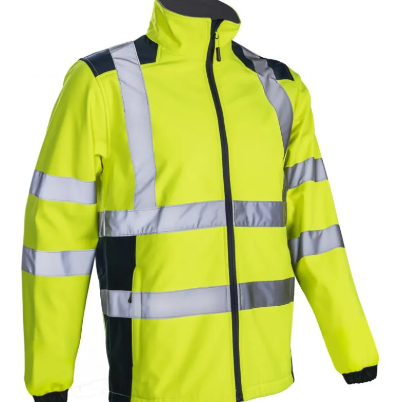 Veste softshell - KANPA - 100% PES stretch mécanique + TPU membrane + Polaire 295g/m2 - Jaune HV/Marine - COVERGUARD | 5KPA16