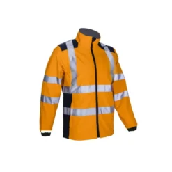 Veste softshell - KANPA - 100% PES stretch mécanique + TPU membrane + Polaire 295g/m2 - Orange HV/Marine - COVERGUARD | 5KPA17