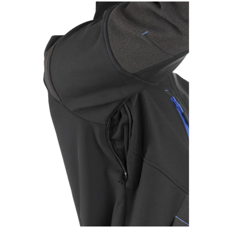 Veste Softshell - YUKI II - Ripstop 94% PES/6% EA + TPU membrane + Polaire - 350g/m2 - Noir/Bleu - COVERGUARD | 5YKY010