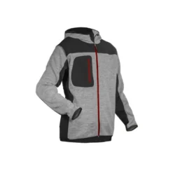 Veste thermique - BORA - Tricot 100% PES 380g/m2 + Softshell - Gris chiné/Rouge - COVERGUARD | 5BORM