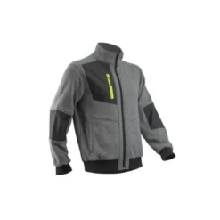 Veste thermique - MIKAN - Molleton 70% CO/30% PES 300g/m2 + Empiècements Ripstop - Gris chiné/Lime - COVERGUARD | 5MIK350