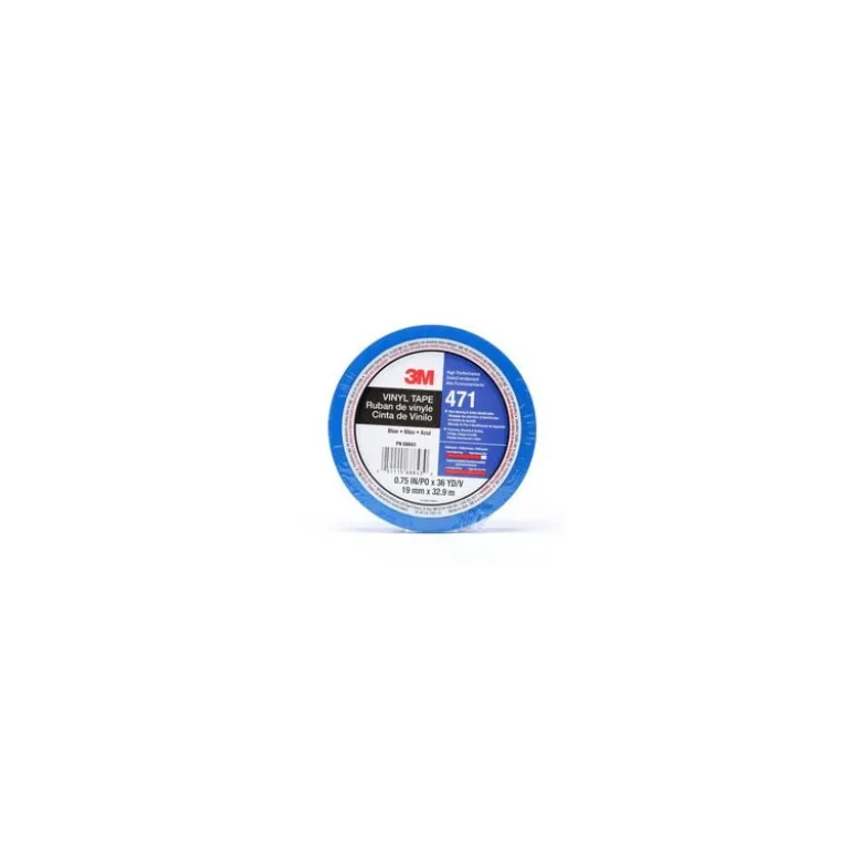 12 X Ruban adhésif vinyle 471, Bleu, emballage individuel, 19 mm x 33 m, 0.14 mm 3M | 7100044653